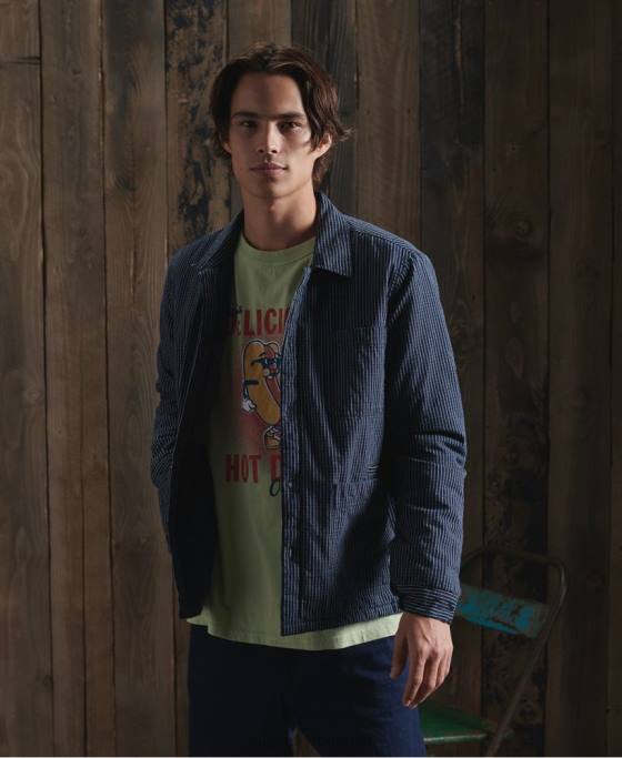 Superdry jachetă artist căptușită uscată ediție limitată îmbrăcăminte albastru bărbați JX0Z4724