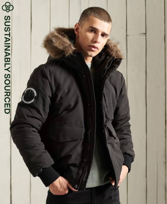 Superdry jachetă bomber everest îmbrăcăminte negru bărbați JX0Z1120