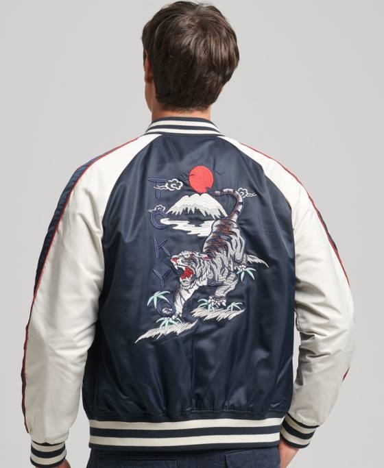 Superdry jachetă bomber vintage sukajan îmbrăcăminte marina bărbați JX0Z4585