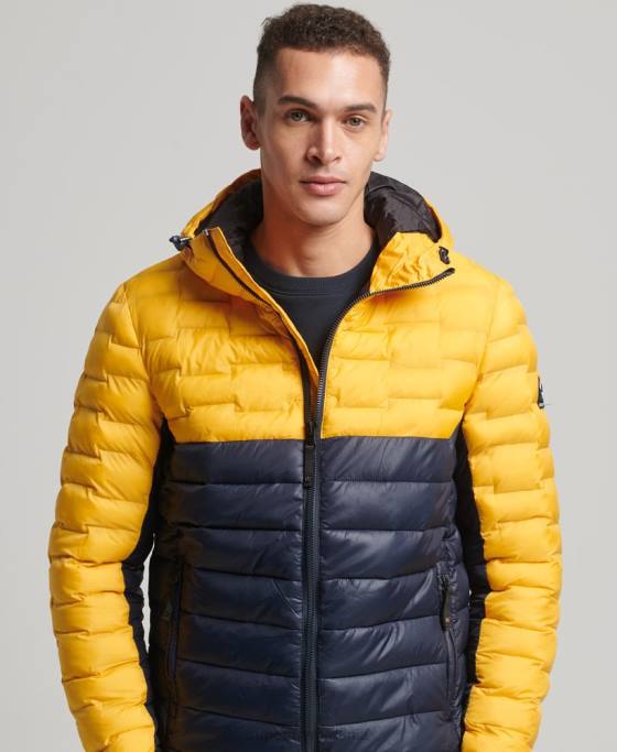 Superdry jachetă căptușită radar quilt mix îmbrăcăminte aur bărbați JX0Z4539