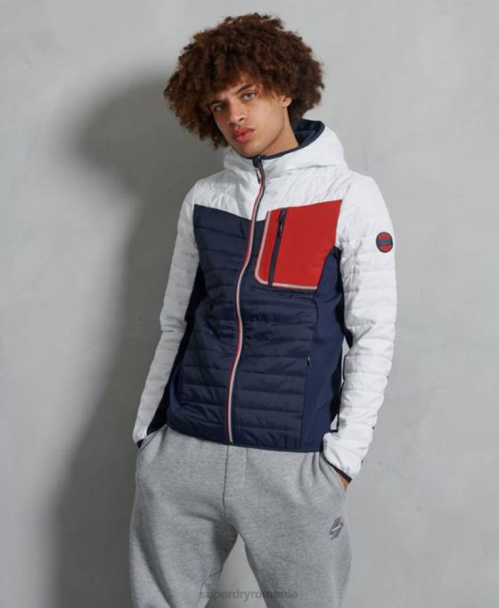 Superdry jachetă casual cu convecție îmbrăcăminte alb bărbați JX0Z4751