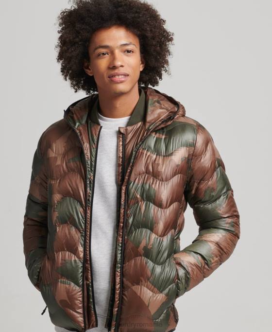 Superdry jachetă cu glugă cu strat mijlociu îmbrăcăminte verde bărbați JX0Z4700