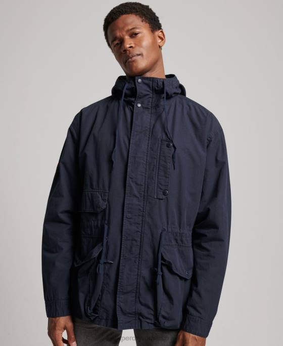 Superdry jachetă cu glugă îmbrăcăminte marina bărbați JX0Z1009