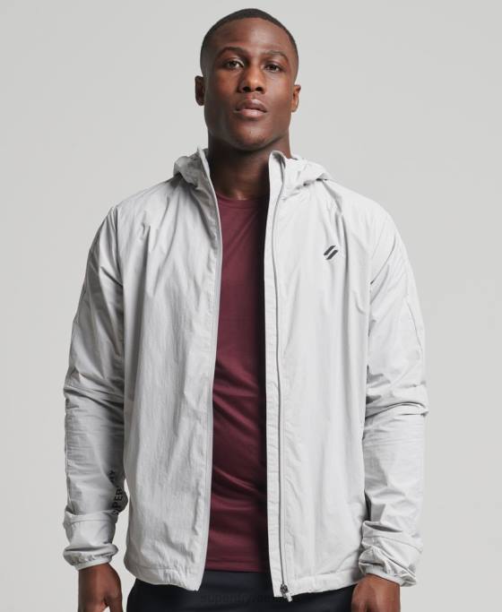 Superdry jachetă de alergare îmbrăcăminte gri deschis bărbați JX0Z5389