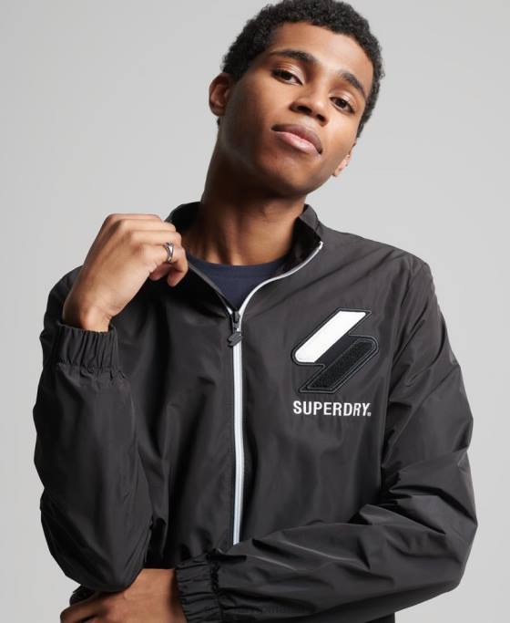 Superdry jachetă de sport îmbrăcăminte negru bărbați JX0Z1172