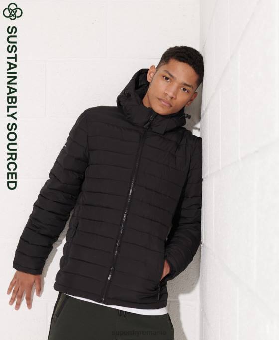 Superdry jachetă fuji cu glugă îmbrăcăminte negru bărbați JX0Z4729