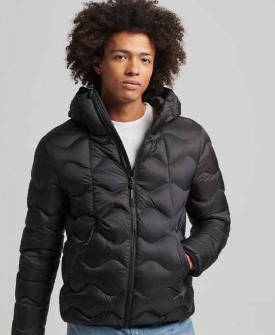 Superdry jachetă matlasată cu puf xpd îmbrăcăminte negru bărbați JX0Z4778
