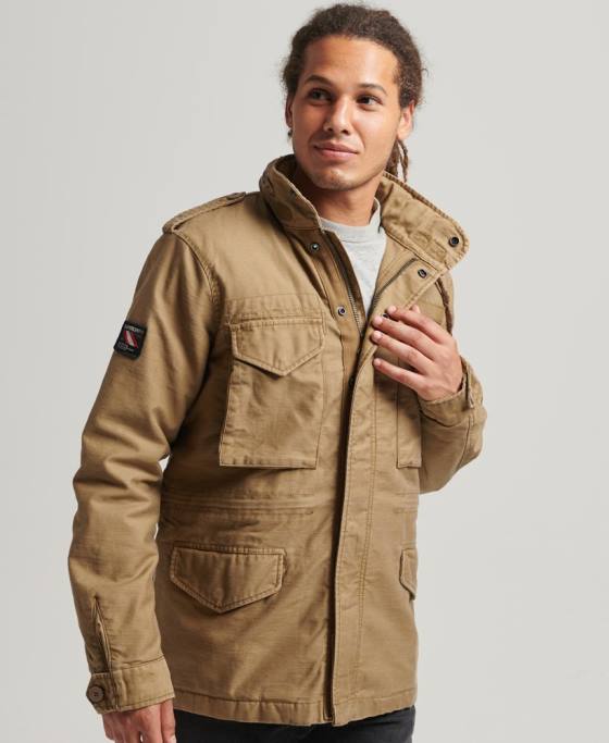 Superdry jachetă militară m65 field borg căptușită îmbrăcăminte bronzat bărbați JX0Z4470