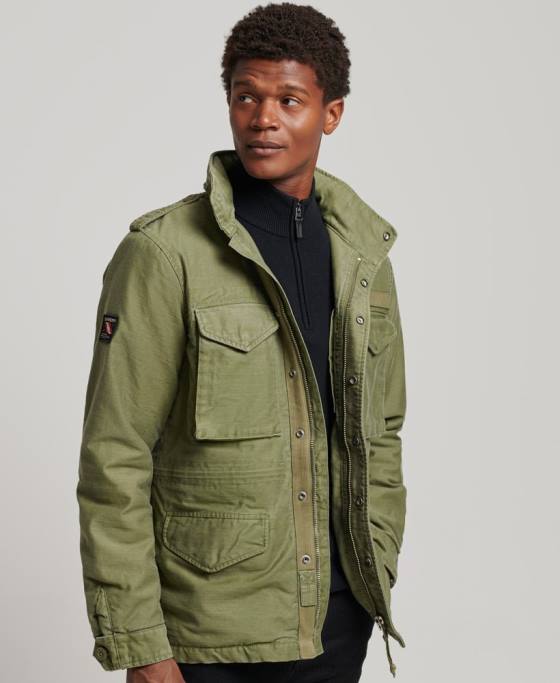Superdry jachetă militară m65 field borg căptușită îmbrăcăminte kaki bărbați JX0Z4689