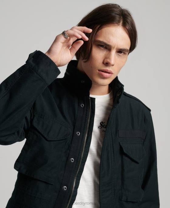Superdry jachetă militară vintage m65 îmbrăcăminte gri inchis bărbați JX0Z947