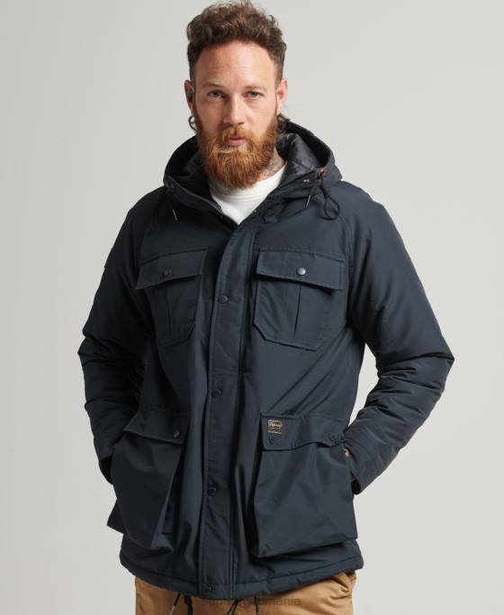 Superdry jachetă parka căptușită de munte îmbrăcăminte marina bărbați JX0Z4492