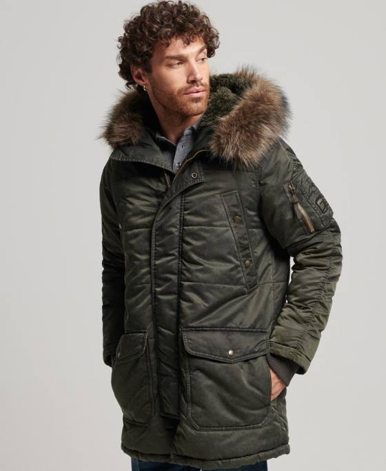 Superdry jachetă parka chinook îmbrăcăminte kaki bărbați JX0Z4479