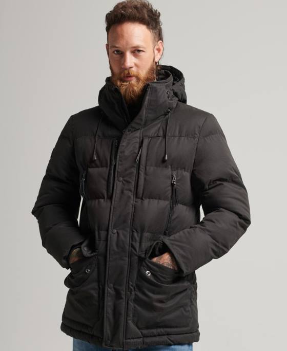 Superdry jachetă parka expediție din microfibră îmbrăcăminte negru bărbați JX0Z4557