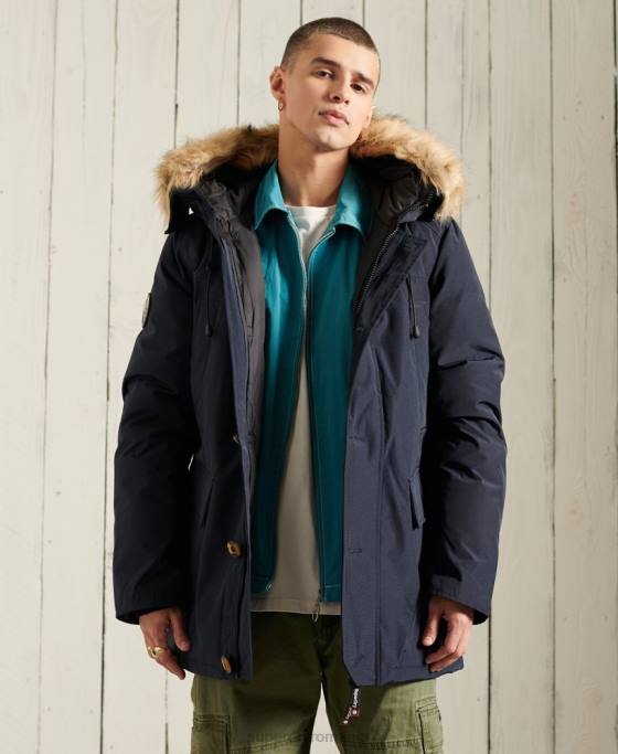 Superdry jachetă parka pentru începători îmbrăcăminte marina bărbați JX0Z4642