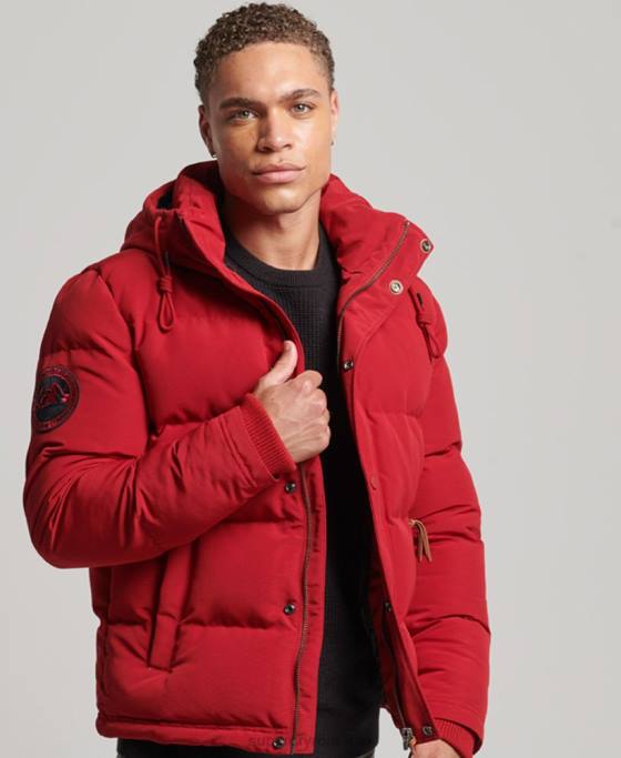 Superdry jachetă puf cu glugă everest îmbrăcăminte roșu bărbați JX0Z1135