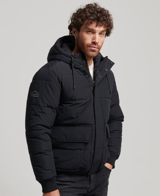 Superdry jachetă pufă de munte îmbrăcăminte gri inchis bărbați JX0Z4696