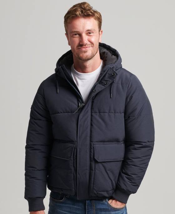 Superdry jachetă pufă de munte îmbrăcăminte marina bărbați JX0Z4559
