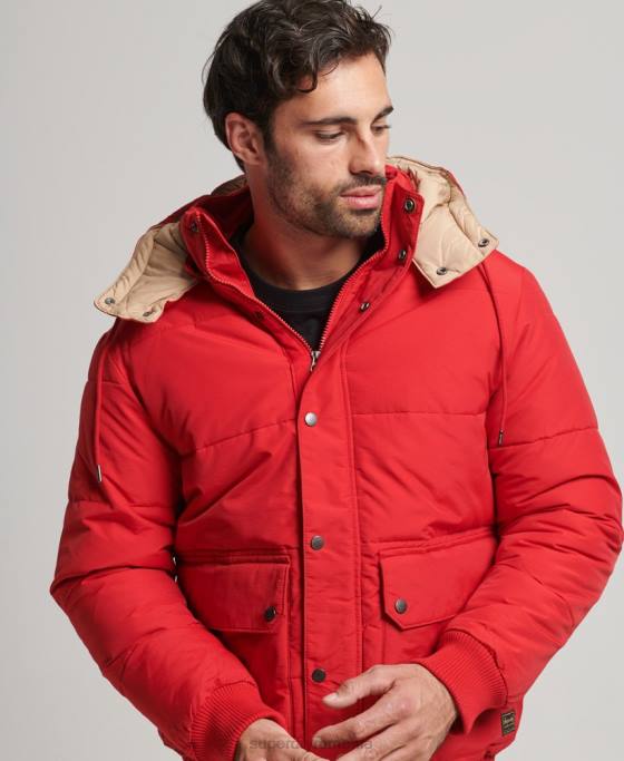 Superdry jachetă pufă de munte îmbrăcăminte roșu bărbați JX0Z4685