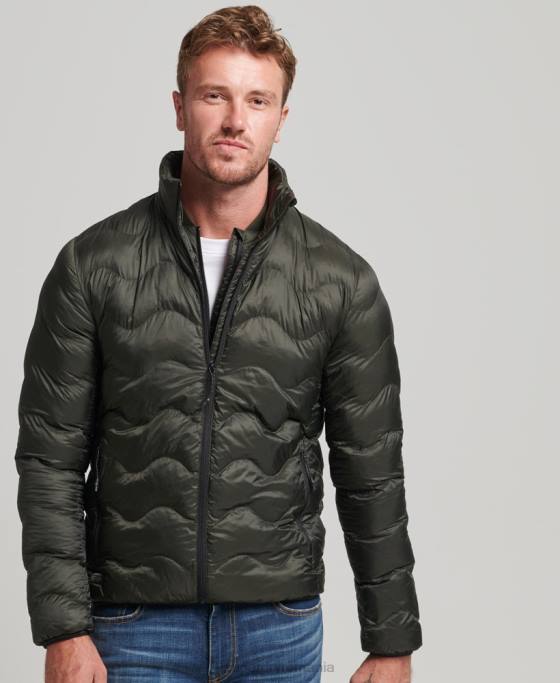 Superdry jachetă pufă lejeră scurtă matlasată îmbrăcăminte verde bărbați JX0Z4499