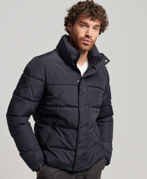 Superdry jachetă pufă retro îmbrăcăminte gri inchis bărbați JX0Z4697