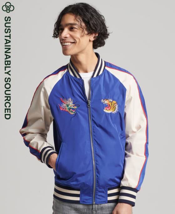 Superdry jachetă sukajan de epocă îmbrăcăminte albastru bărbați JX0Z1174