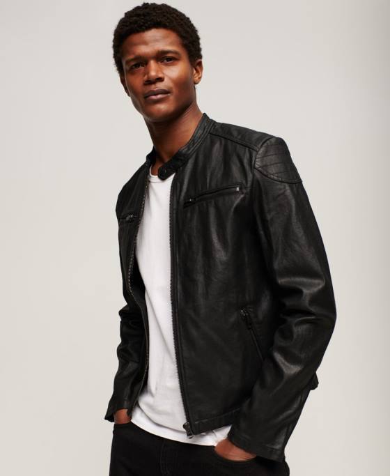 Superdry jachetă vintage din denim stratificat îmbrăcăminte negru bărbați JX0Z945