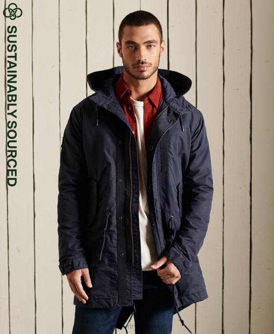 Superdry parka militară cu coadă de pește îmbrăcăminte albastru bărbați JX0Z4680