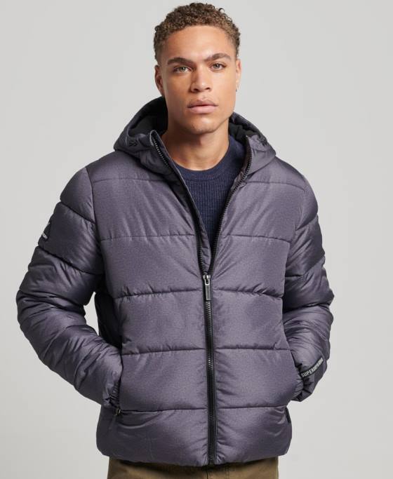 Superdry puf de sport îmbrăcăminte gri inchis bărbați JX0Z4508
