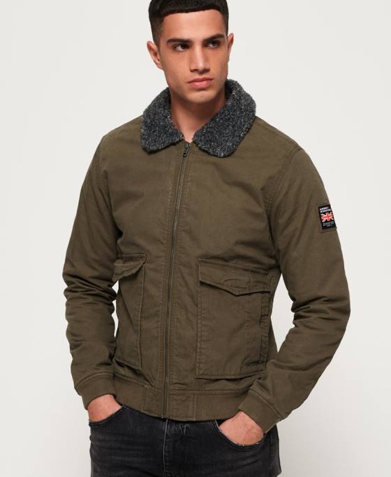 Superdry rookie winter aviator jachetă bomber îmbrăcăminte verde bărbați JX0Z4706