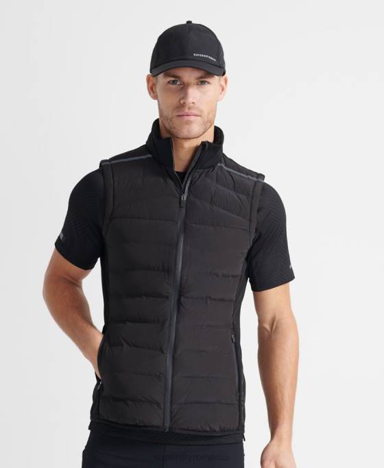 Superdry rulați gilet adaptabil îmbrăcăminte negru bărbați JX0Z4609
