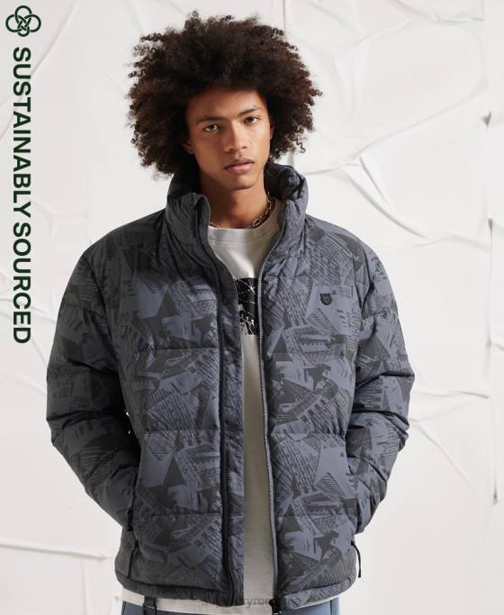 Superdry surplus de puf reflectorizant îmbrăcăminte gri inchis bărbați JX0Z4780