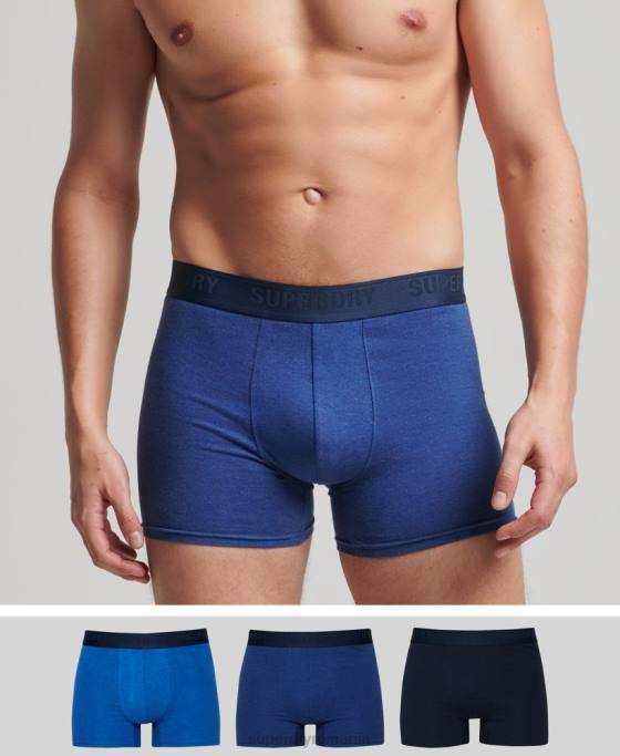 Superdry boxer din bumbac organic pachet triplu multiplu îmbrăcăminte albastru bărbați JX0Z1858