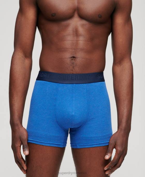 Superdry boxeri din bumbac organic pachet triplu îmbrăcăminte albastru bărbați JX0Z1834