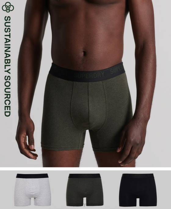 Superdry boxeri din bumbac organic pachet triplu îmbrăcăminte negru bărbați JX0Z1846