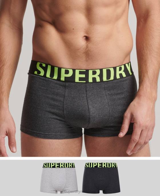 Superdry pachet dublu cu logo-ul trunchiului din bumbac organic îmbrăcăminte gri bărbați JX0Z1796