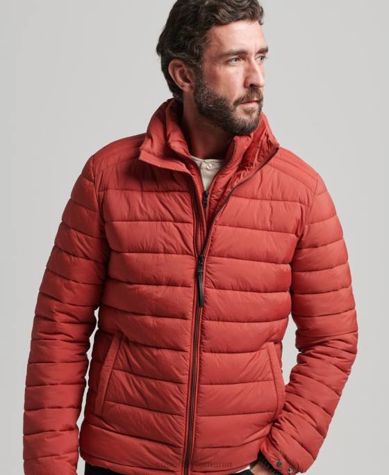 Superdry palton puf scurt, ușor îmbrăcăminte maro bărbați JX0Z959