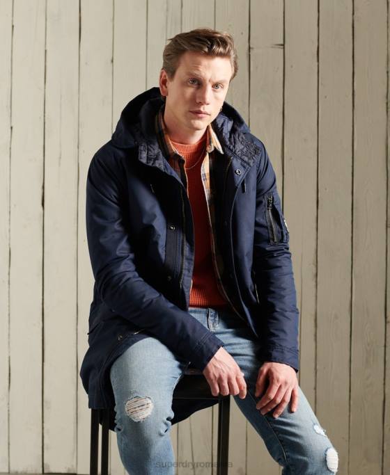 Superdry parka cu greutate medie de serviciu îmbrăcăminte albastru bărbați JX0Z4760
