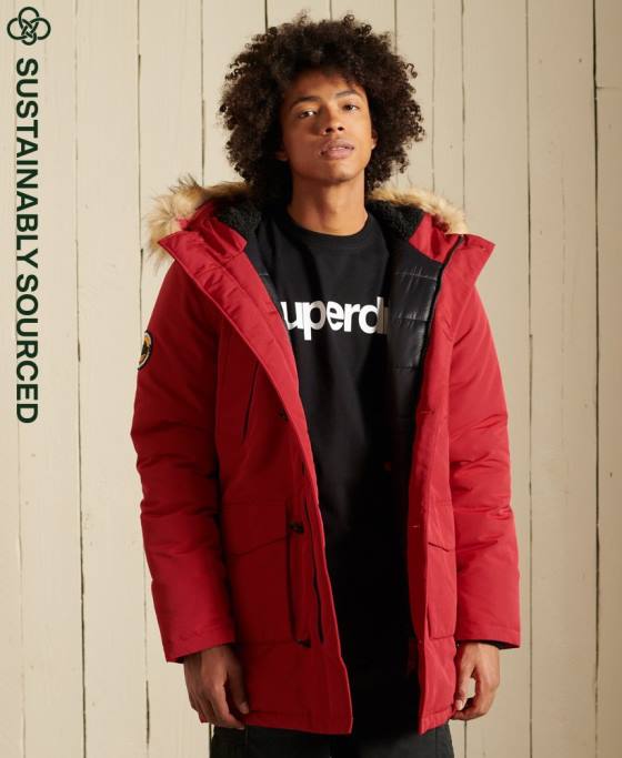 Superdry parka everest îmbrăcăminte roșu bărbați JX0Z4571