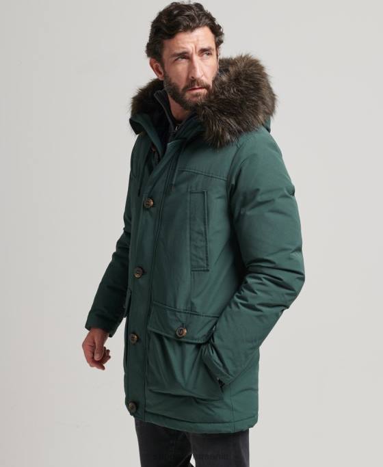 Superdry parka în puf pentru începători îmbrăcăminte verde bărbați JX0Z4525