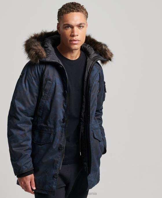 Superdry parka originală și vintage îmbrăcăminte marina bărbați JX0Z4509