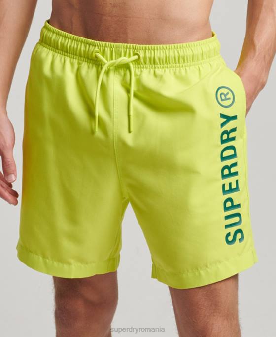 Superdry pantaloni scurți de baie reciclați core sport de 17 inchi îmbrăcăminte galben bărbați JX0Z424