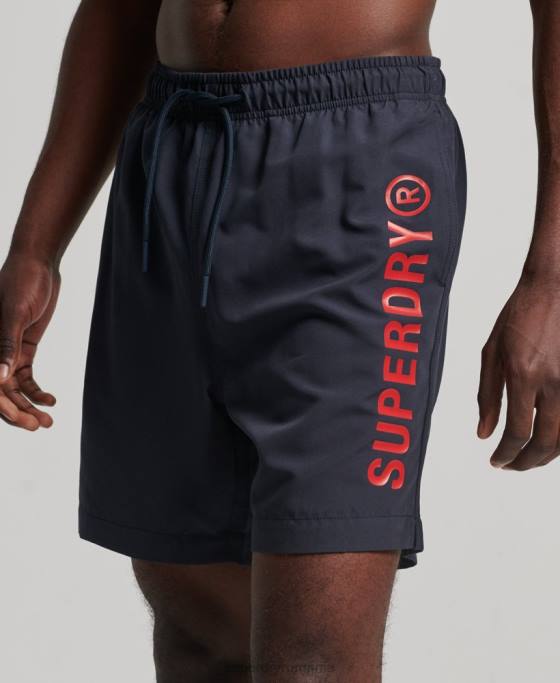 Superdry pantaloni scurți de baie reciclați core sport de 17 inchi îmbrăcăminte marina bărbați JX0Z392
