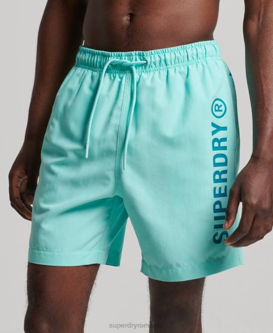 Superdry pantaloni scurți de baie reciclați core sport de 17 inchi îmbrăcăminte turcoaz bărbați JX0Z401
