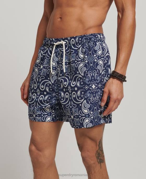 Superdry pantaloni scurți de baie reciclați îmbrăcăminte marina bărbați JX0Z408