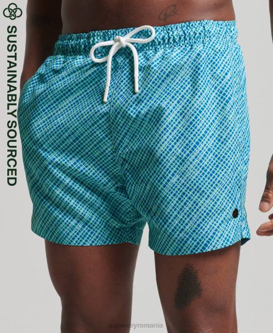 Superdry pantaloni scurți de baie reciclați studios îmbrăcăminte albastru deschis bărbați JX0Z443