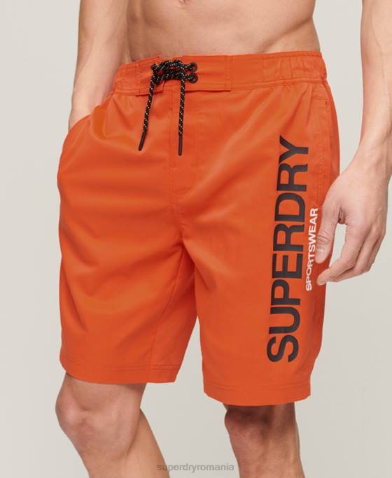 Superdry pantaloni scurți de bord reciclați îmbrăcăminte sport îmbrăcăminte portocale bărbați JX0Z13