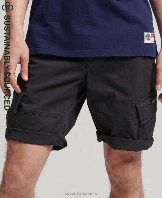 Superdry pantaloni scurți cargo din bumbac organic îmbrăcăminte negru bărbați JX0Z284