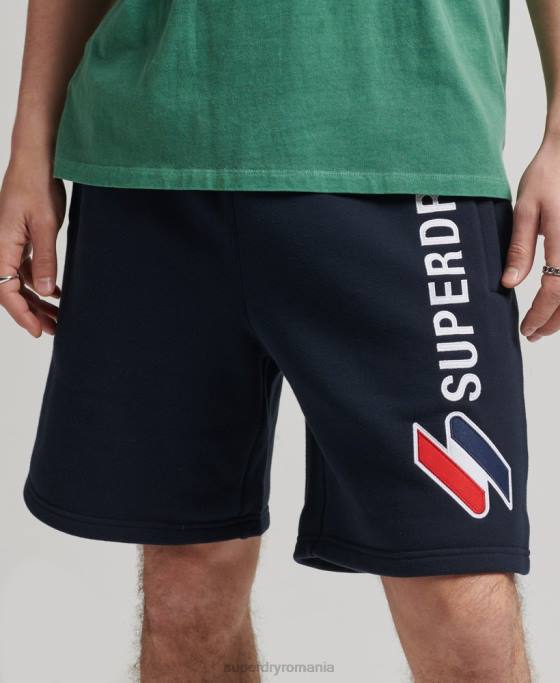 Superdry pantaloni scurți cu aplicare cod îmbrăcăminte marina bărbați JX0Z380