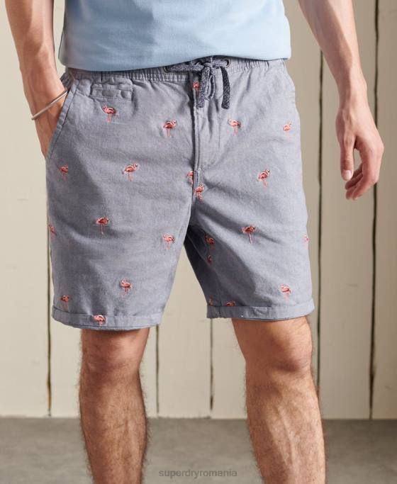 Superdry pantaloni scurți de broderie arși de soare îmbrăcăminte marina bărbați JX0Z368