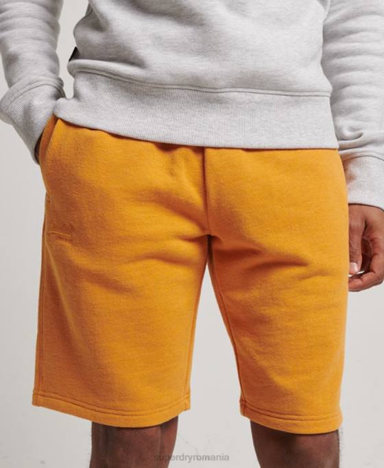 Superdry pantaloni scurți din jerseu brodat cu logo vintage îmbrăcăminte galben bărbați JX0Z304